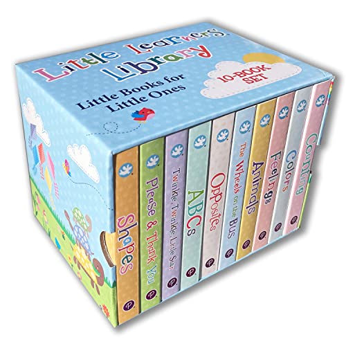 Little Learners Library (Counting/Colors/Feelings/Animals/Wheels on the Bus/Opposites/ABCs/Twinkle,  Twinkle Little Star/Please & Thank You/Shapes) | Boxed Set Format |  