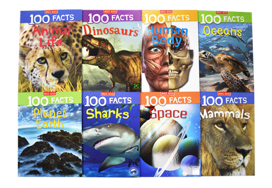 100 Facts (8 Volume Set: Animal Life/Dinosaurs/Human Body/Mammals/Oceans/ Planet Earth/Sharks/Space) | Boxed Set Format 